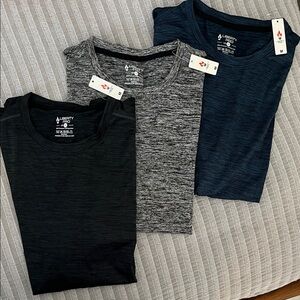 Liberty Activewear T-Shirt Trio - Black, Gray, and Blue